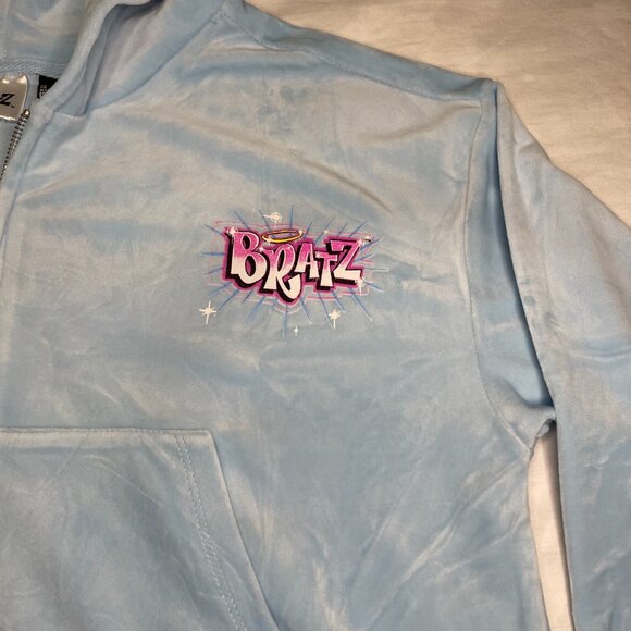 Forever 21 Women’s Velour Zip-Up Hoodie Light Blue Size S Soft Plush Y2K Style - Picture 2 of 10